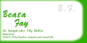 beata fay business card