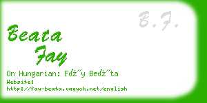 beata fay business card